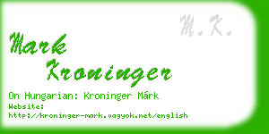 mark kroninger business card